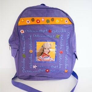Vintage Y2K Mattel Barbie "Girls are the Best!"  Purple Backpack